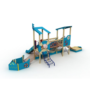 Parc d'attractions Kid Playground pour enfants en bois Pirate Ship Playset