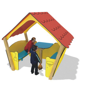 Pavillon d'amusement Playsets structures extérieures de terrain de jeu de HDPE pour des enfants