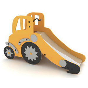 Équipement extérieur de terrain de jeu de glissière de HDPE de Playsets d'amusement de thème de bouteur pour des enfants