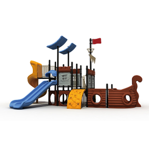 Grand équipement en plastique extérieur de terrain de jeu de bateau de pirate d'enfants commerciaux pour le parc