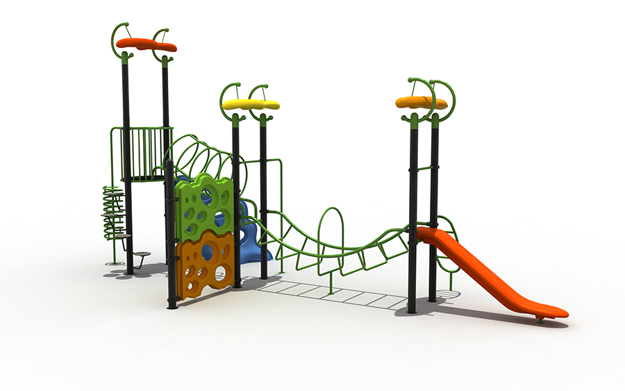 Ensemble de jeu de terrain de jeu de mur d'escalade en plastique extérieur de parc d'attractions pour les enfants