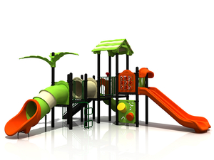Kids Outdoor Green Forest Playground Slide Playset pour préscolaire