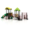 Terrain de jeu de forêt d'enfants d'âge préscolaire avec l'équipement extérieur de jeu de glissière pour le parc